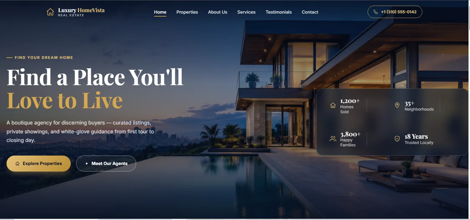 Luxury HomeVista real estate site